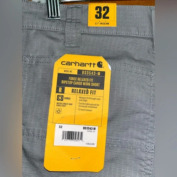 Carhartt Force Relaxed Fit Cargo Ripstop Work Shorts 32 11” Inseam NWT - Picture 5 of 7